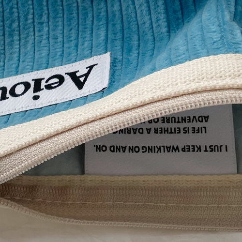 Aeiou Basic Pouch (M size) Oil Paint Blue Corduroy Aeiou  DKshop