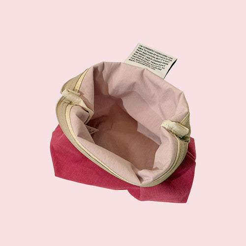 Aeiou Basic Pouch (L size) (Stripe Label) Watermelon Pink Aeiou  DKshop