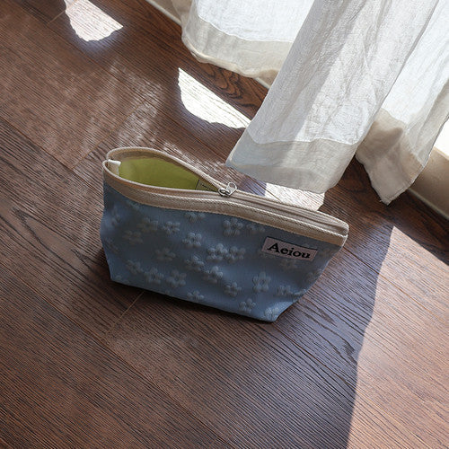 Aeiou Basic Pouch (L size) Jelly Flower Blue Aeiou  DKshop