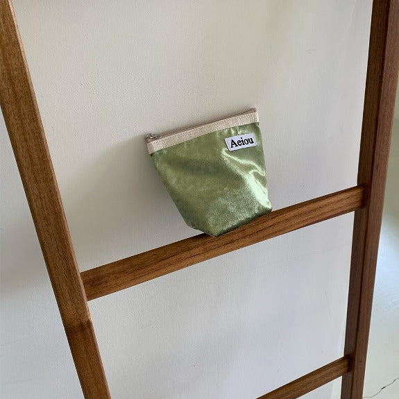 Aeiou Basic Pouch (M size) Velvet Green Leaf Aeiou  DKshop