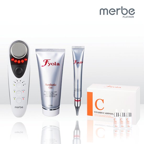 [MERBE] Platinum Beauty Device (With Whiola Gel + Total Solution Cream + Vitamin Ampoules) MERBE  DKshop