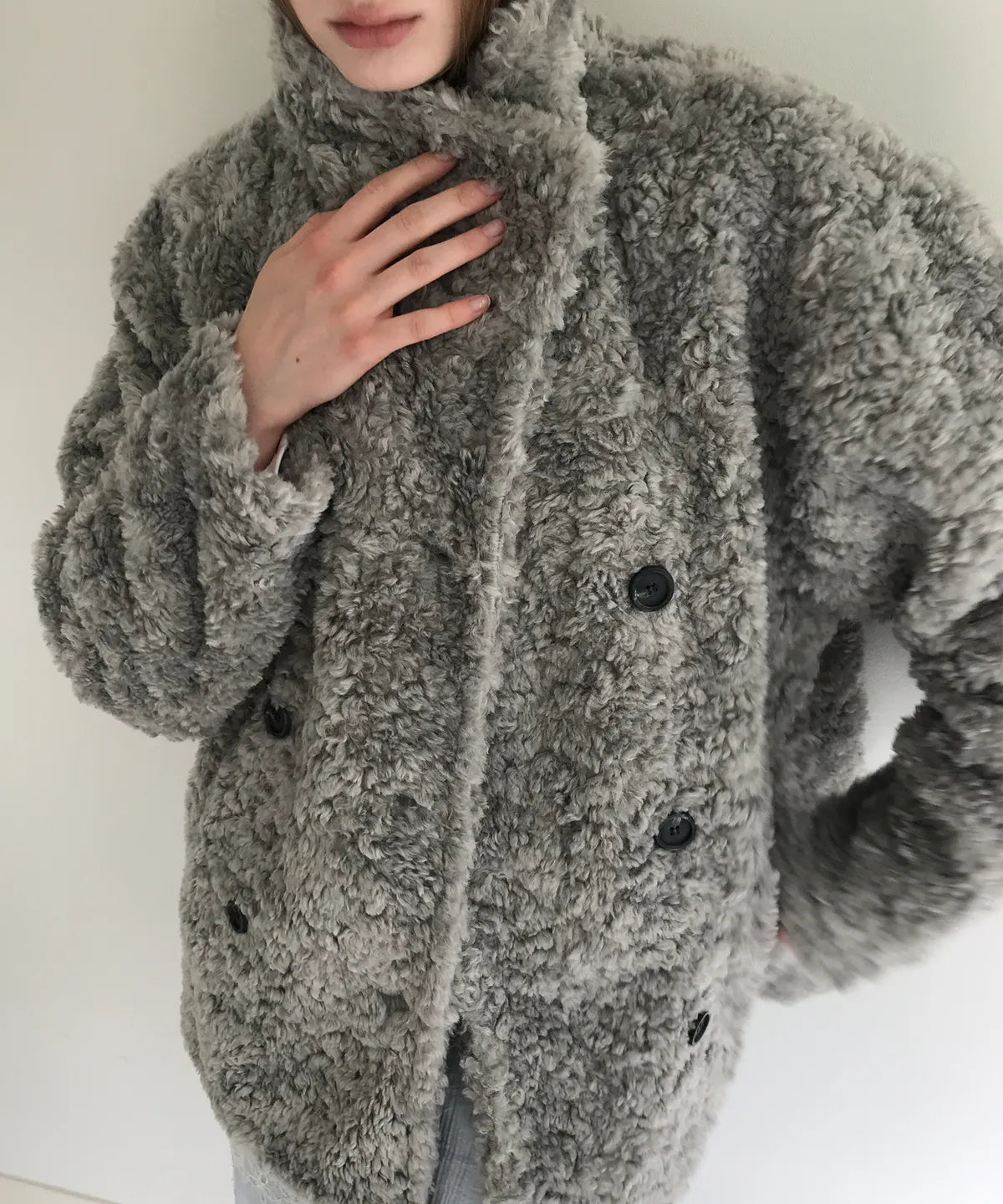 [Letter From moon] Siphone Double Button Fur Jacket (izna Bang Jeemin wear) LETTER FROM MOON  DKshop