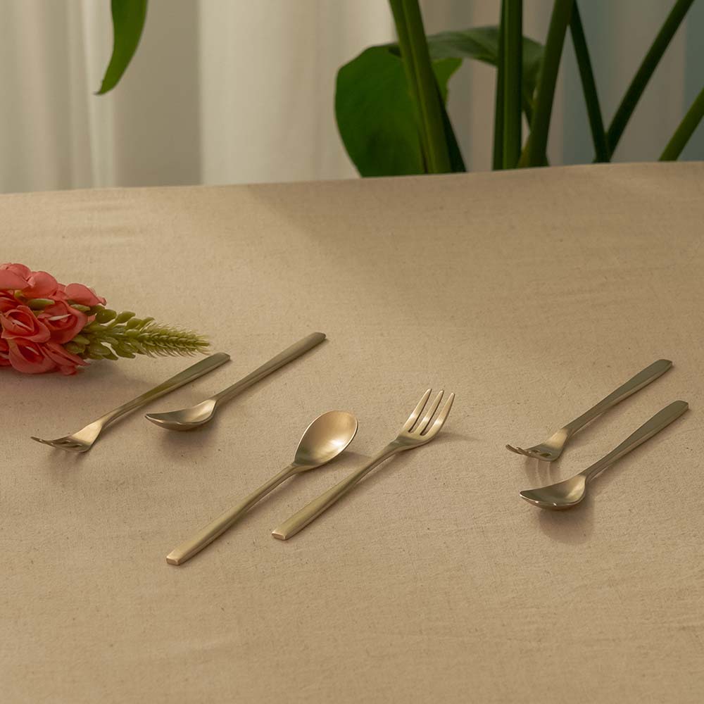 NOBBAN Bangjja Yugi Bronze Dessert Teaspoon Fork Set NOBBAN  DKshop