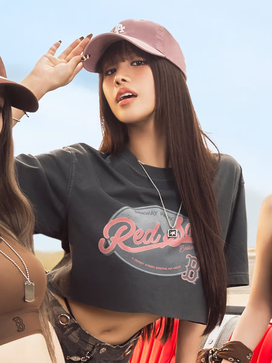[MLB X KIOF] Vintage Washed Graphic Short-Sleeve T-Shirt – Boston Red Sox MLB  DKshop