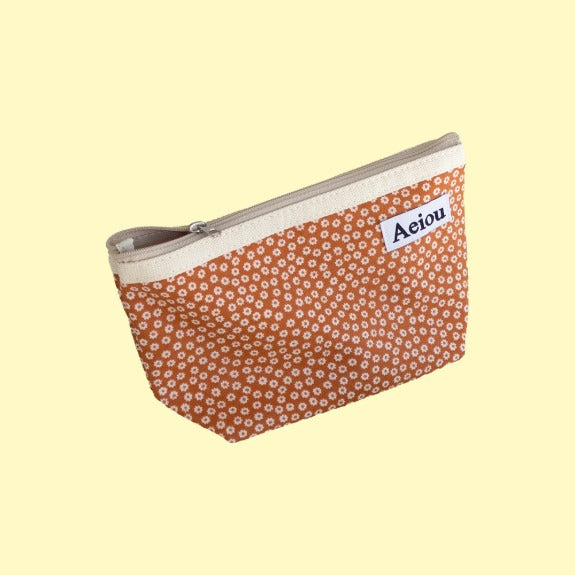 Aeiou Basic Pouch (L size) Flower Apron Orange Aeiou  DKshop
