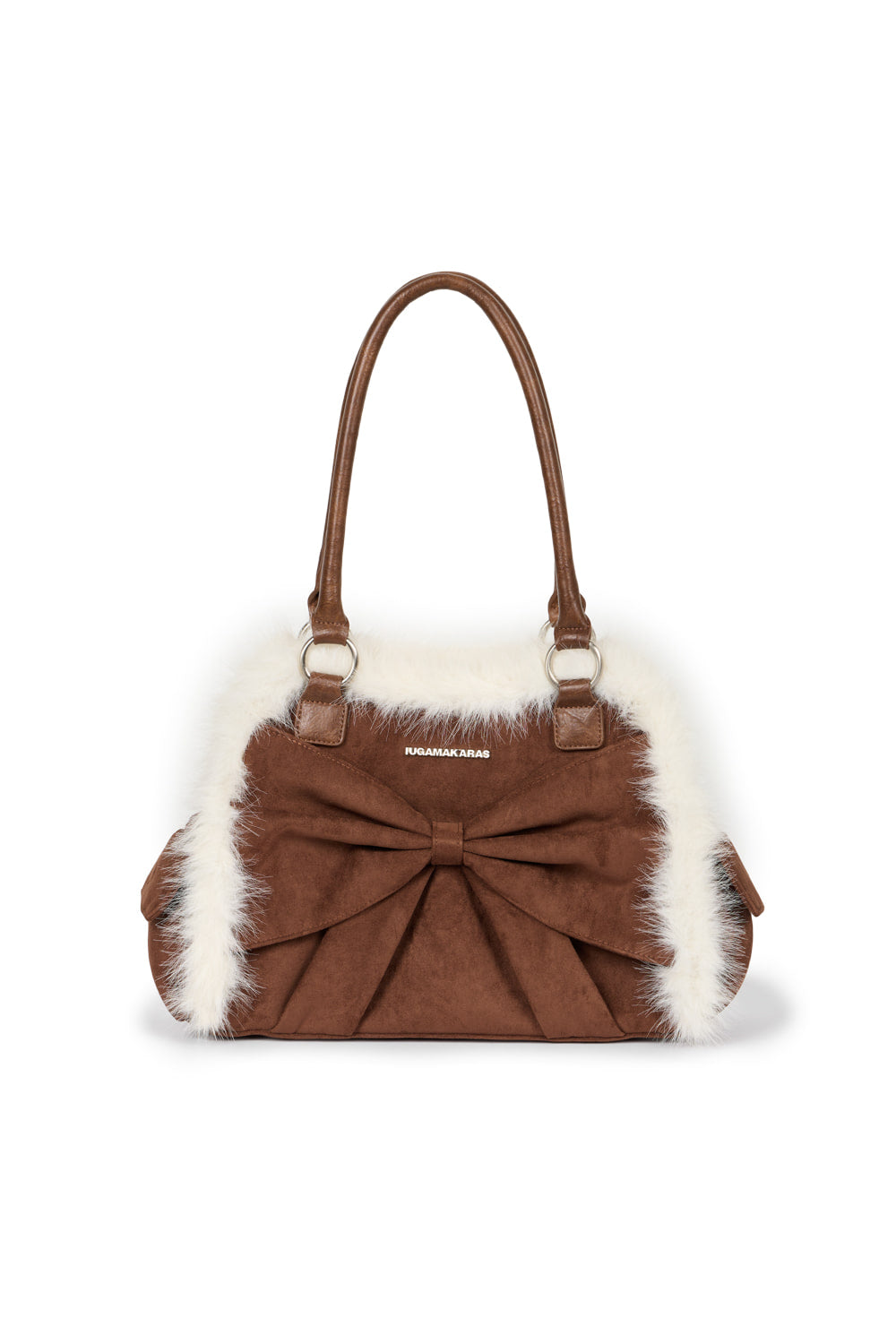 IUGAMAKARAS Ribbon Fur Suede Shoulder Bag