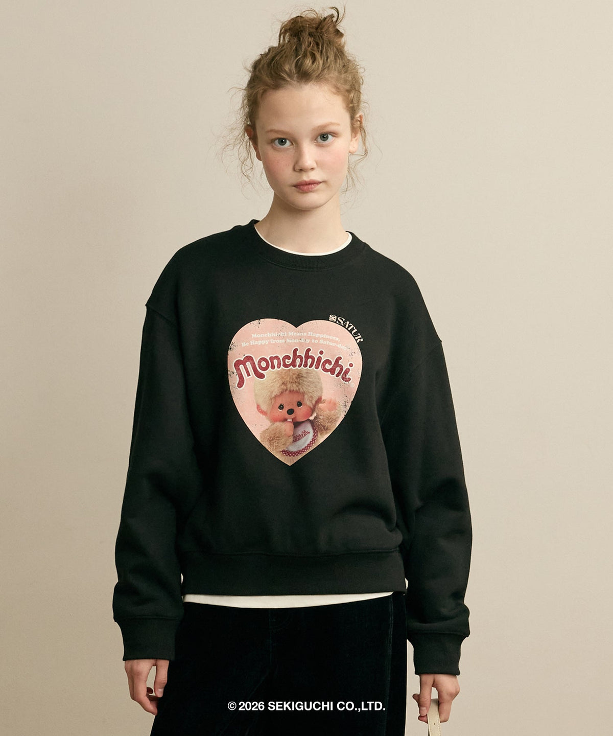 [SATUR × MONCHHICHI] Saturday Mood Sweatshirt SATUR  DKshop