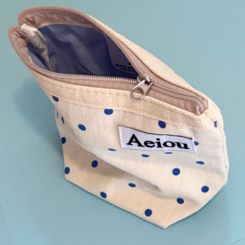 Aeiou Basic Pouch (M size) Candy Dot Blue Aeiou  DKshop