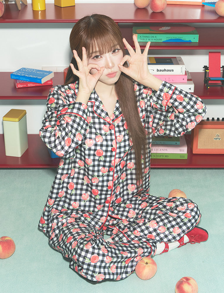 Judy N Peach Long Sleeve Pajama Set (CHOI YENA Wear) Judy N  DKshop