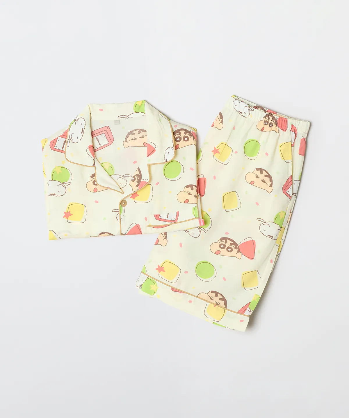[SPAO X Crayon Shin-chan] Deep Sleep Shin-chan Half Sleeve Pajama Set SPAO  DKshop