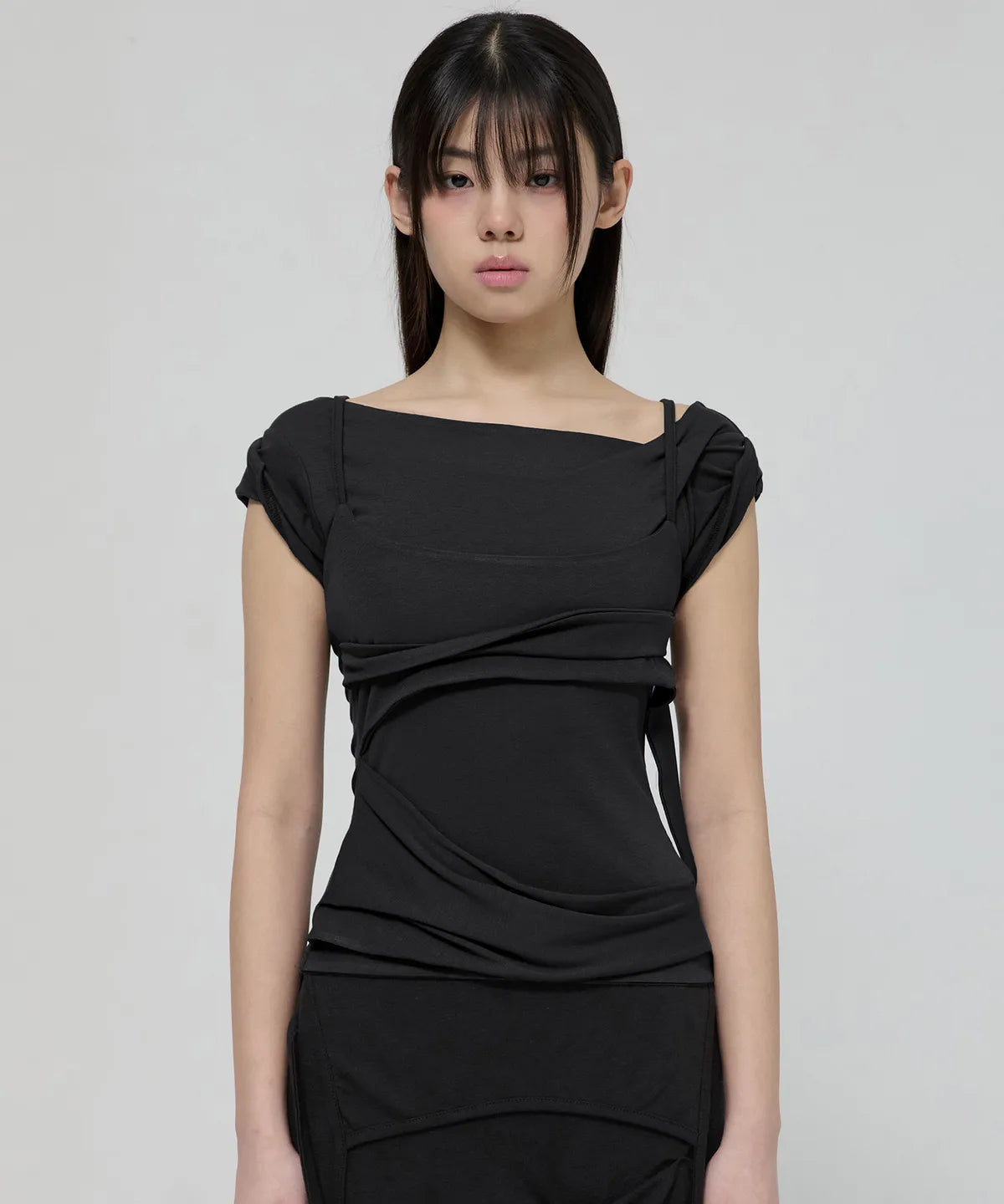 FLARE UP Layered Bustier T-Shirt 4 colors FLARE UP  DKshop