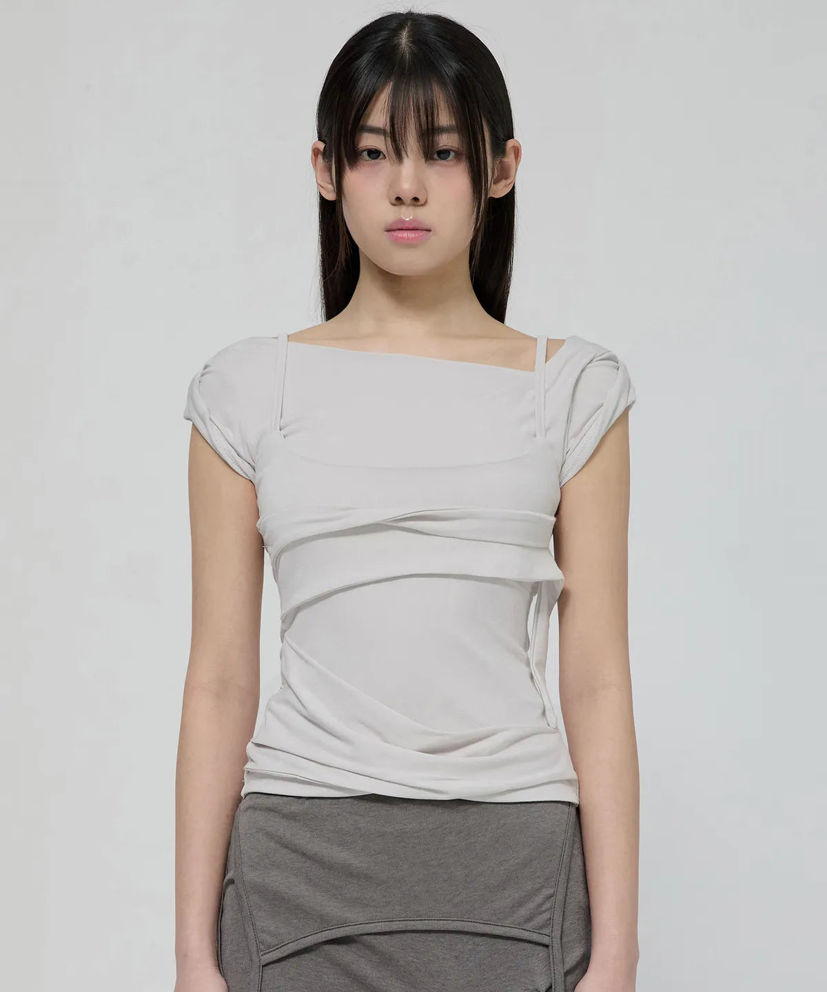 FLARE UP Layered Bustier T-Shirt 4 colors FLARE UP  DKshop