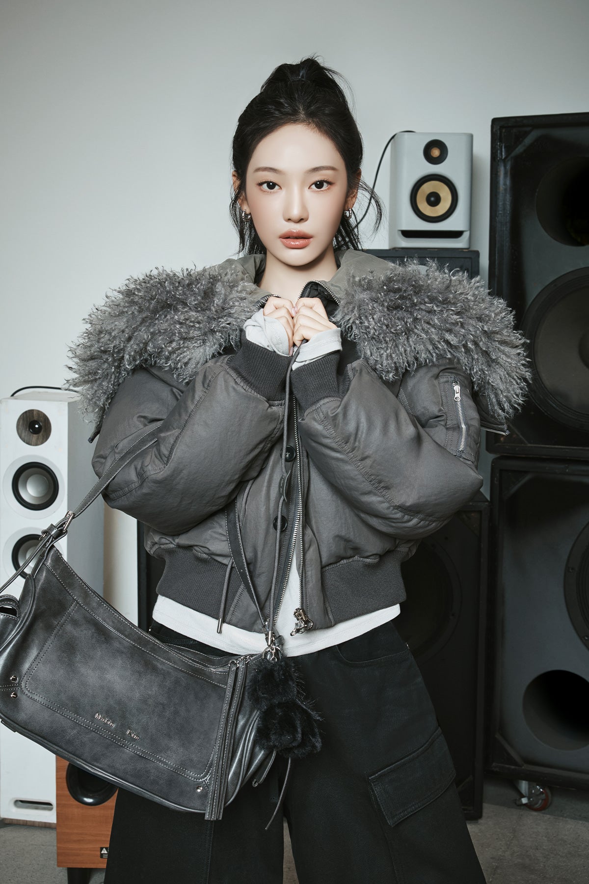 Matin Kim FUR HOODY BOMBER DOWN JUMPER (aespa ningning WEAR) Matin Kim  DKshop