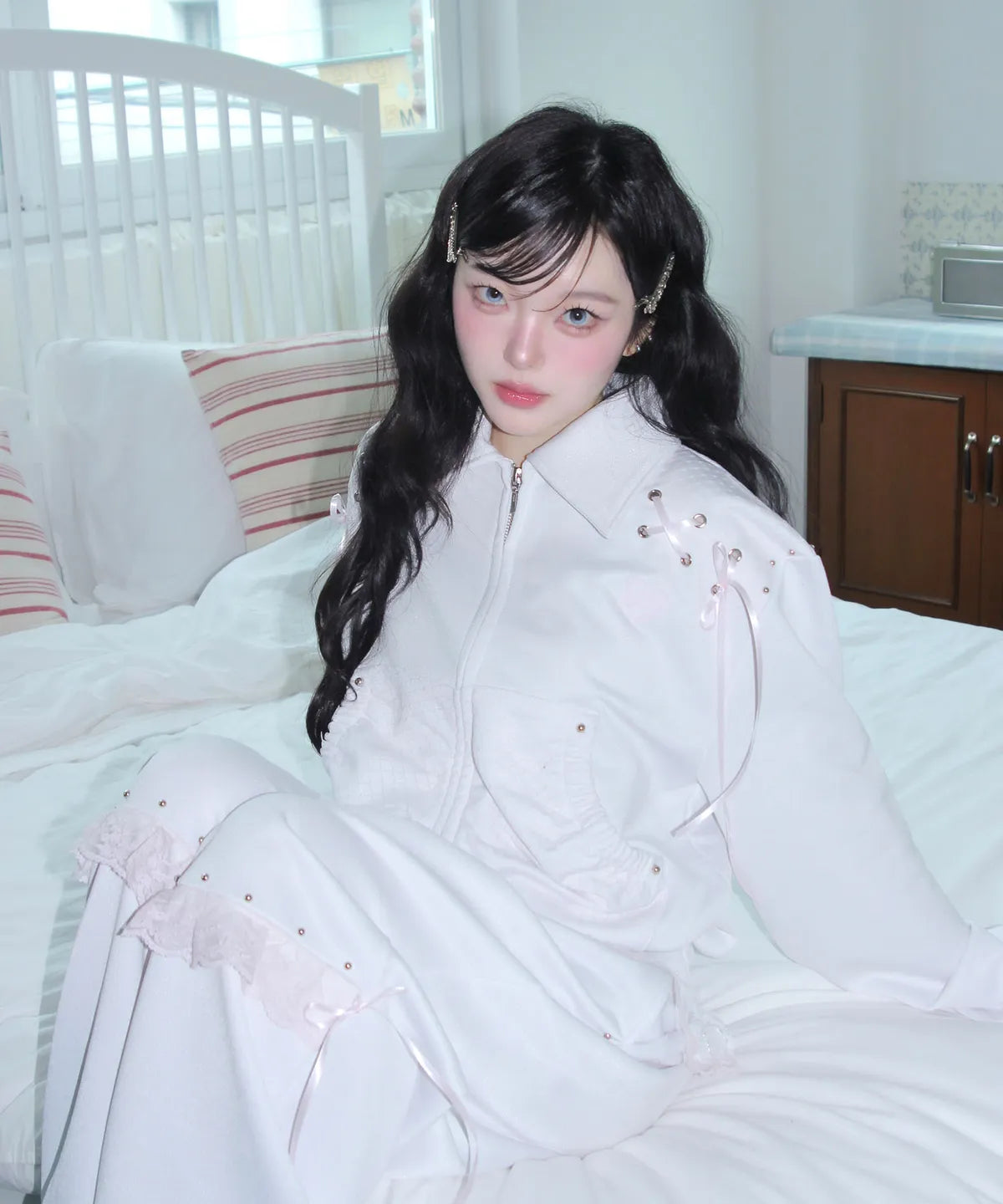 CHERRYQUIRI angel corset jersey zip up 2 color CHERRYQUIRI  DKshop