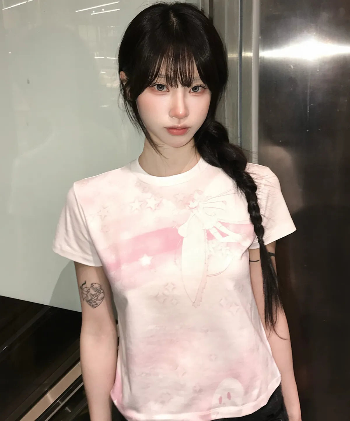 [LUVISTRUE X SHUGO CHARA!] PINK RAINBOW TEE WHITE LUVISTRUE  DKshop