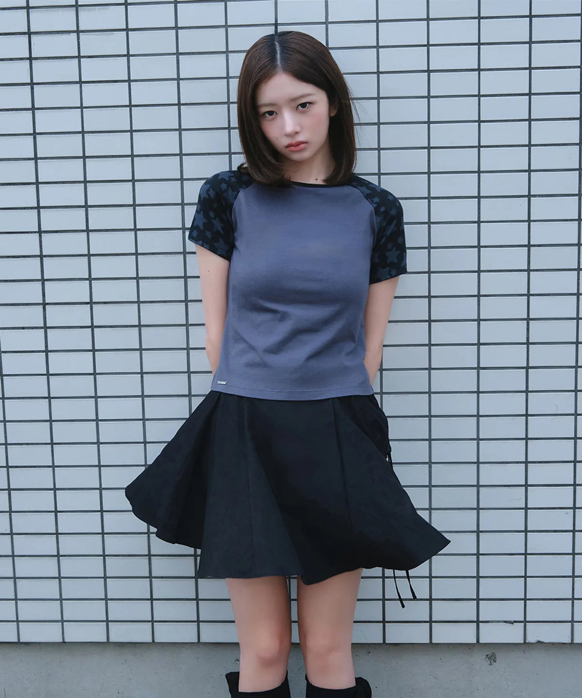 [IVE REI PICK] Miseki SEOUL Draped side pocket midi skirt Miseki SEOUL  DKshop