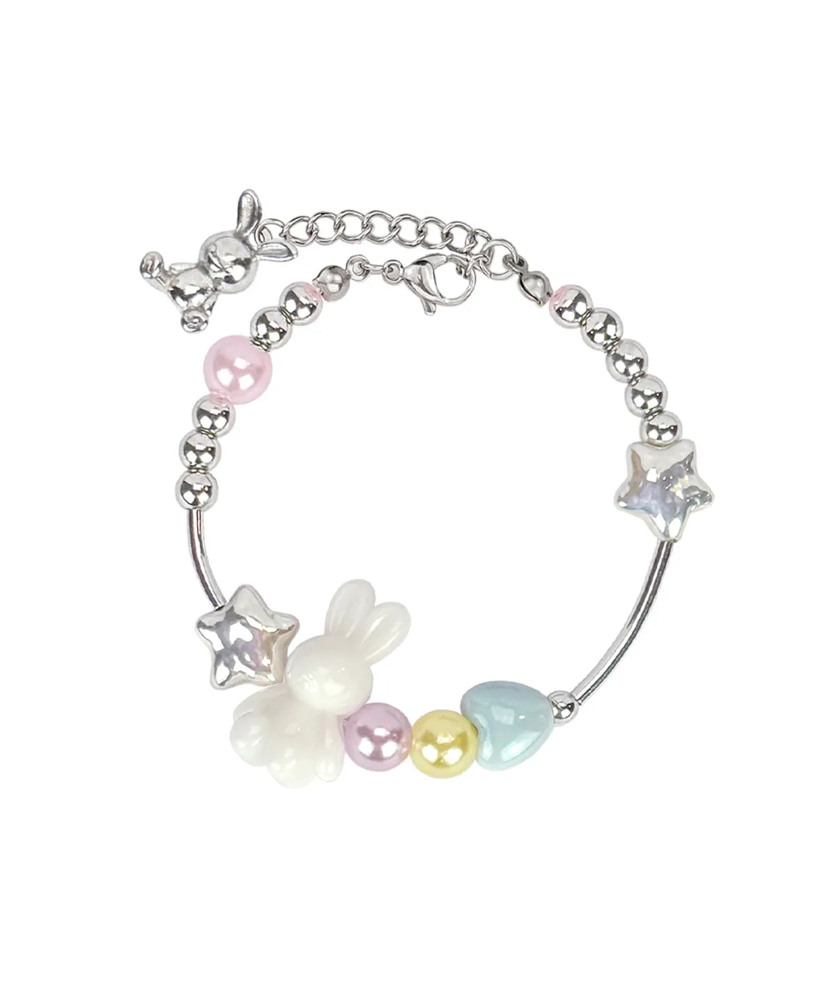 VVV Pastel Bunny Star Chain Surgical Steel Ball Bracelet VVV  DKshop