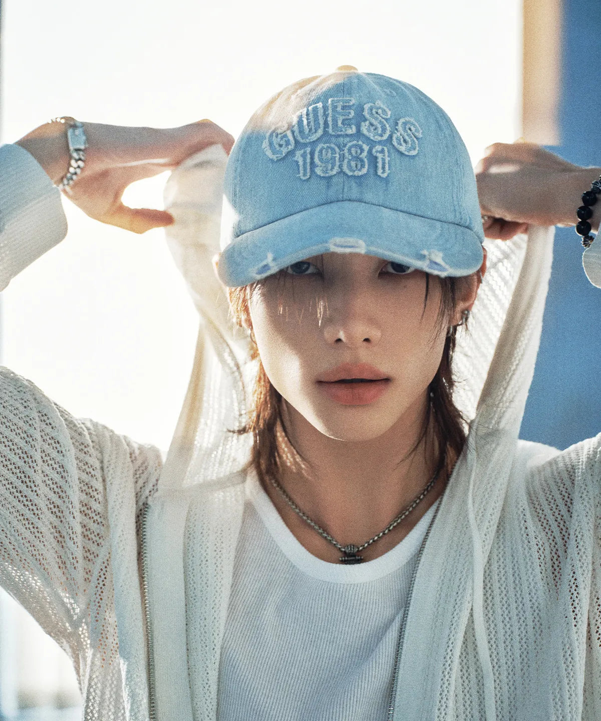 [GUESS X HYUNJIN] Washing Ball Cap 2 colors GUESS  DKshop