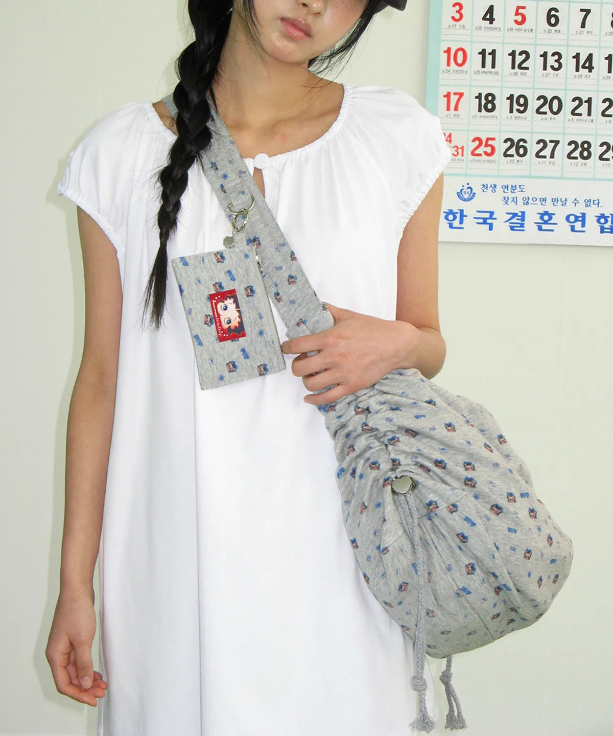 ronron BETTY BOOP PATTERN STRING CROSS BAG 2 colors RONRON  DKshop