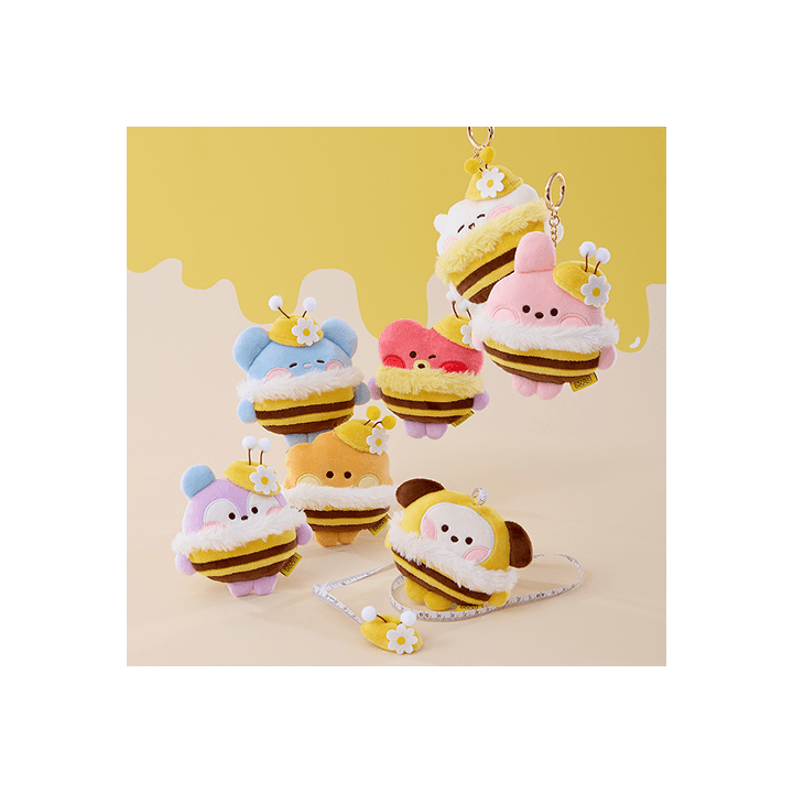 BT21 minini Measuring Tape Plush Keyring Honey Bee BT21  DKshop
