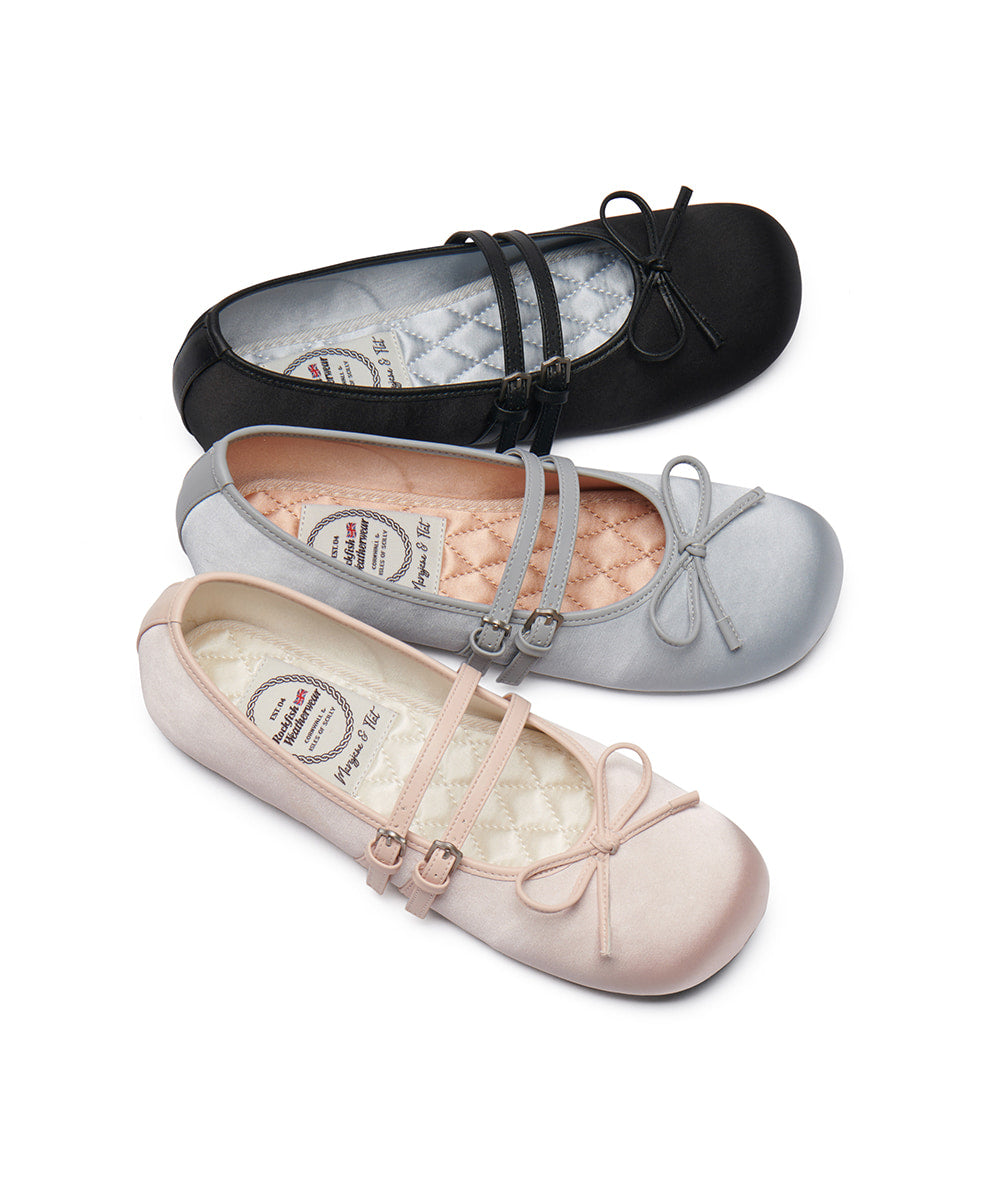 [Rockfish Weatherwear] SQUARE TOE TWO STRAP MARYJANES(SATIN) Rockfish Weatherwear  DKshop
