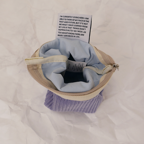 Aeiou Basic Pouch (M size) Purple Cabbage Soup Corduroy Aeiou  DKshop