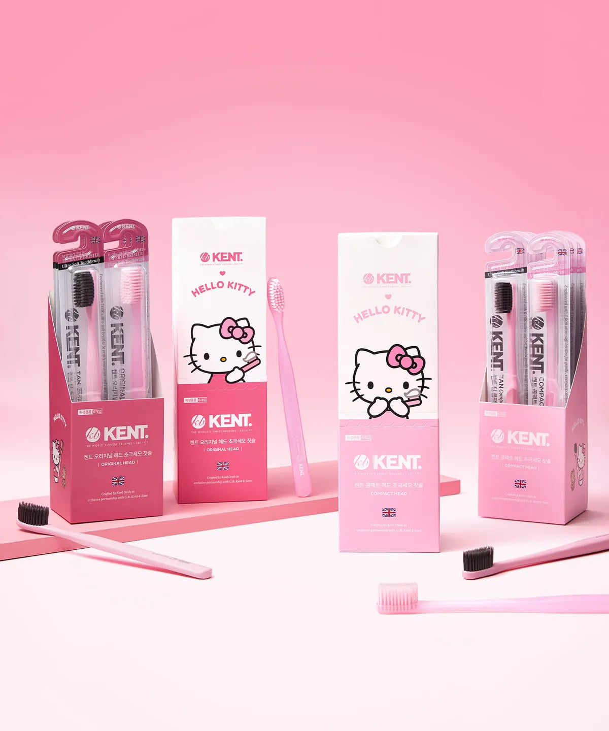[KENT X Hello Kitty] Original Head Ultra-Fine Bristle Toothbrush 6p KENT  DKshop