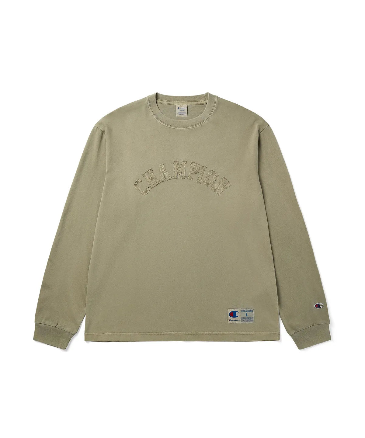[CHAMPION X V] Arch Logo Loose-Fit Applique Long-Sleeve T-Shirt CHAMPION  DKshop