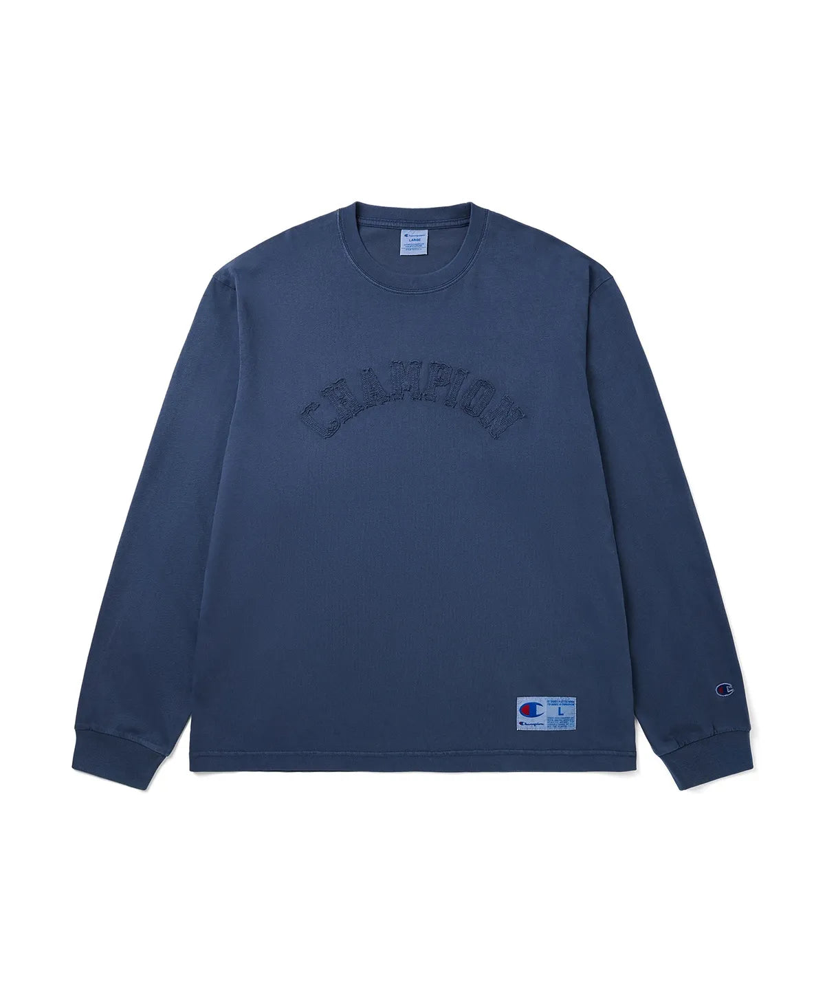 [CHAMPION X V] Arch Logo Loose-Fit Applique Long-Sleeve T-Shirt CHAMPION  DKshop
