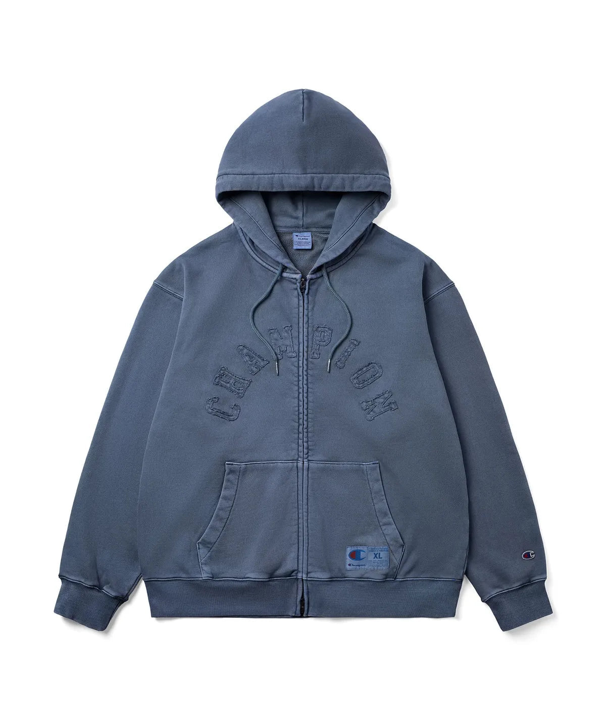 [CHAMPION X V] Arch Logo Loose-Fit Appliqué Dyed Zip-Up Hoodie CHAMPION  DKshop