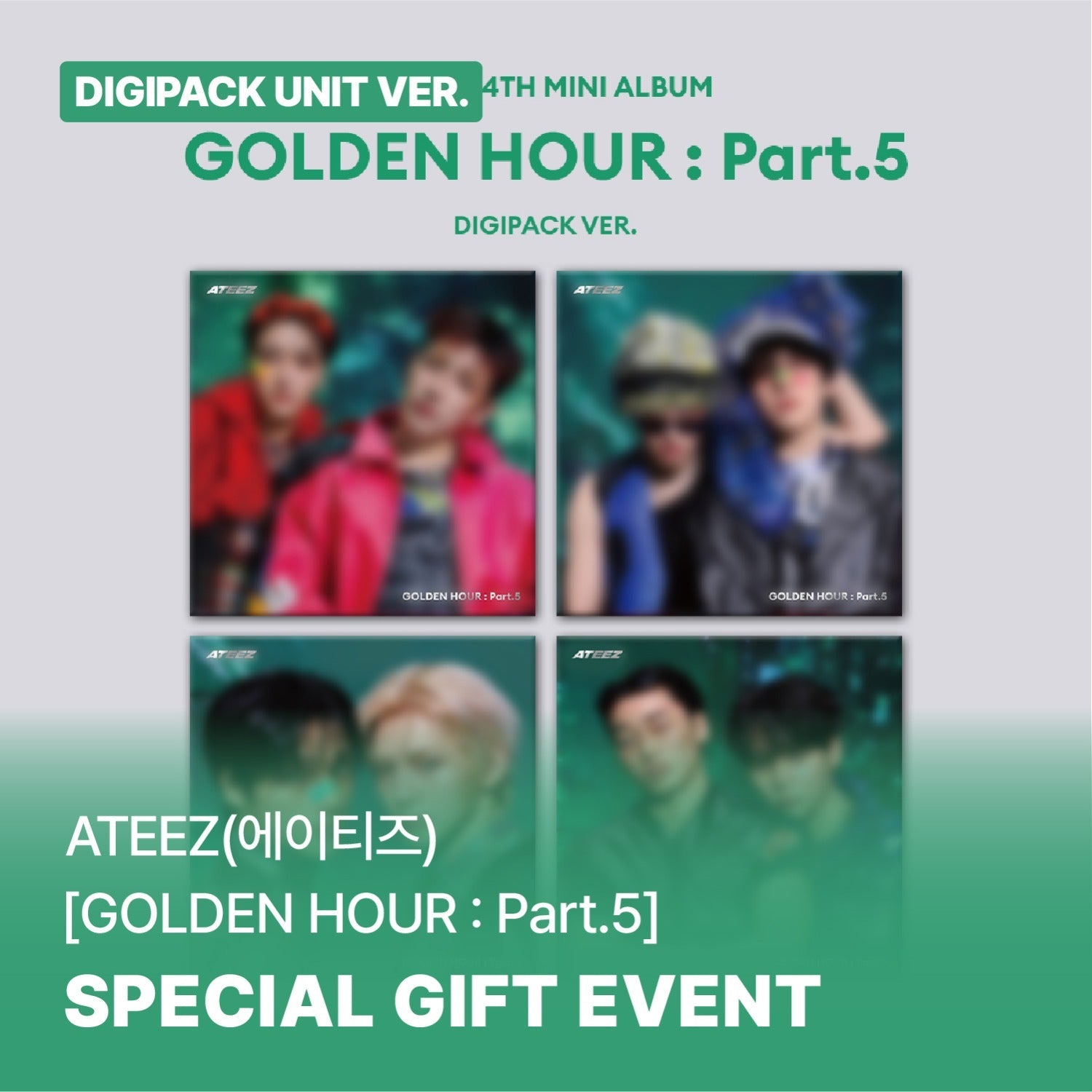 [POB Selectable] [PRE-ORDER] ATEEZ - 14th Mini Album GOLDEN HOUR : Part.5 (DIGIPACK UNIT) ATEEZ  DKshop