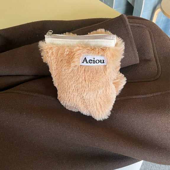 Aeiou Basic Pouch (M size) Fur Brown Sugar Aeiou  DKshop