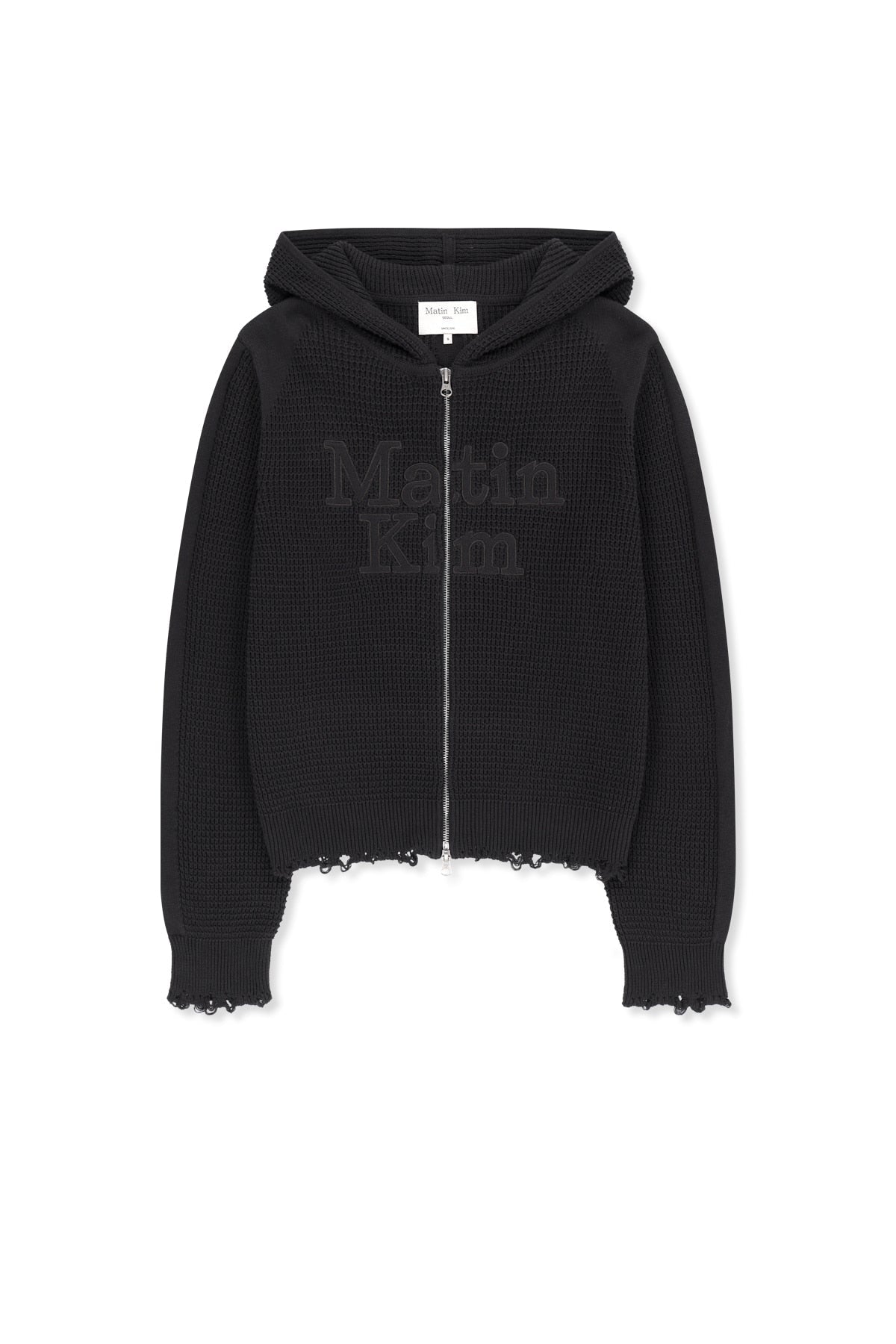 [Matin Kim X TWICE MOMO] WAFFLE TEXTURE HOODY KNIT ZIP UP Matin Kim  DKshop