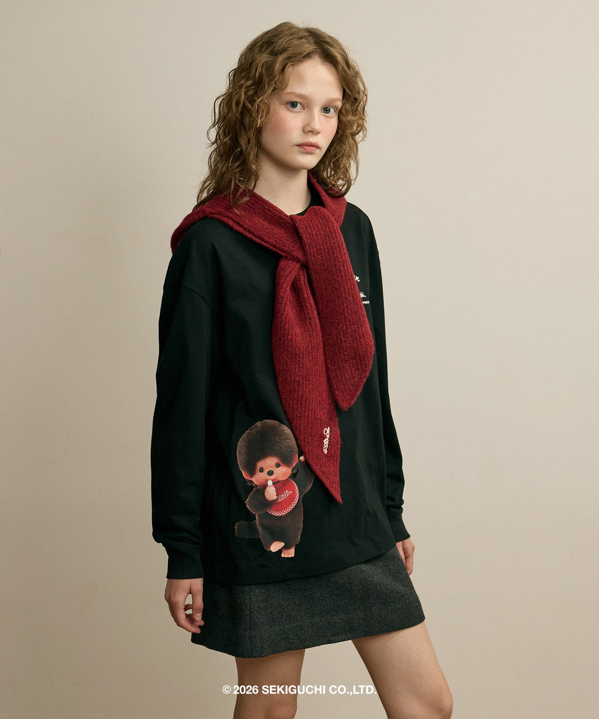 [SATUR × MONCHHICHI] Happiness Long Sleeve SATUR  DKshop