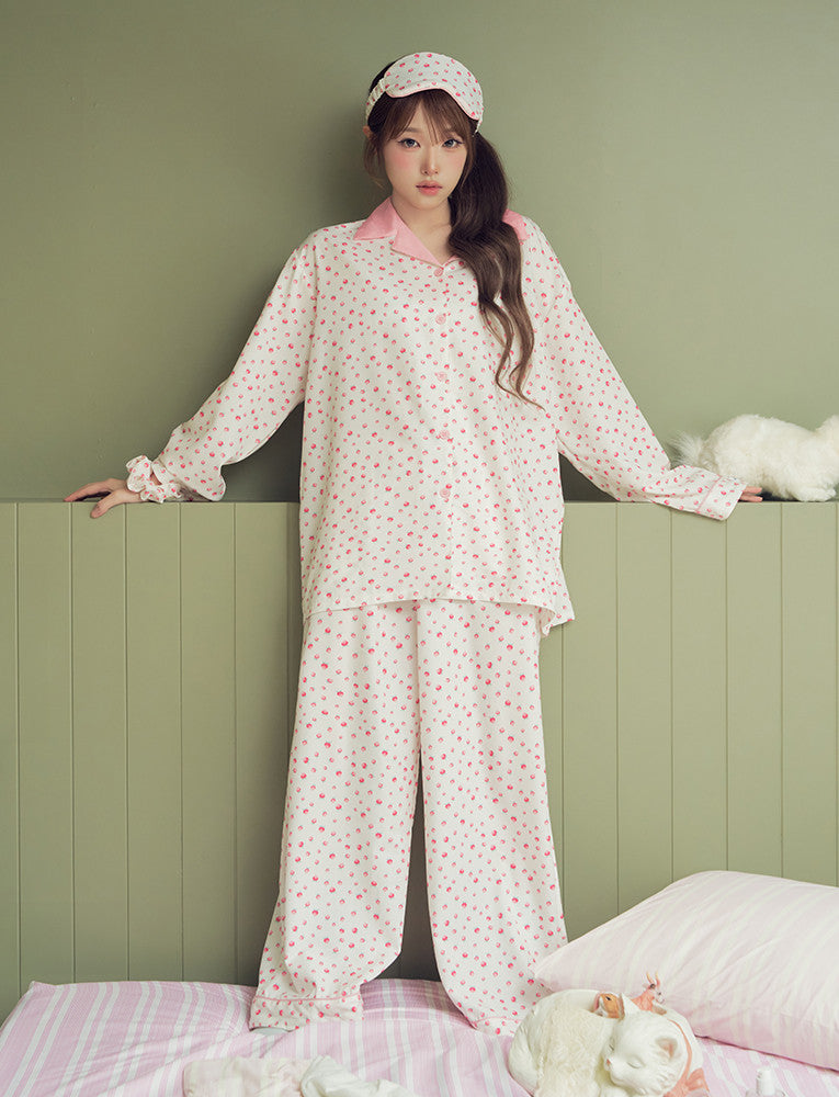 Judy N Berry Pink Clean Fit Long Sleeve Pajama Set (CHOI YENA Wear) Judy N  DKshop