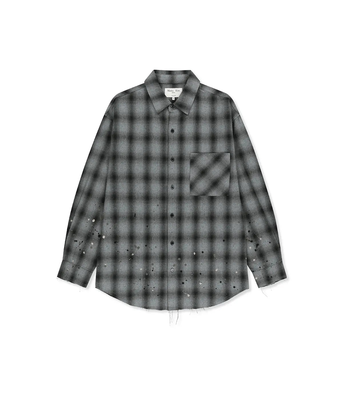 [MATIN KIM] PAINT EFFECT FLANNEL CHECK SHIRT (Stray Kids Lee Know wear) Matin Kim  DKshop