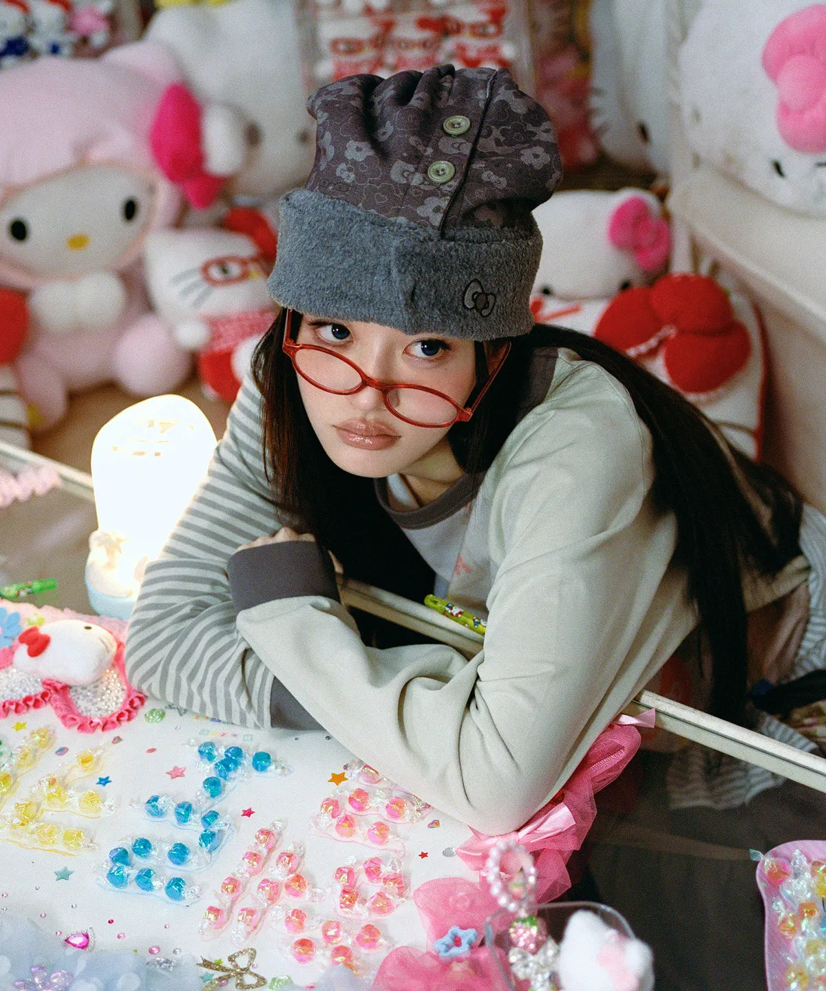 [aeae X Hello Kitty] NECK WARMER BEANIE(ILLIT MINJU WEAR) aeae  DKshop