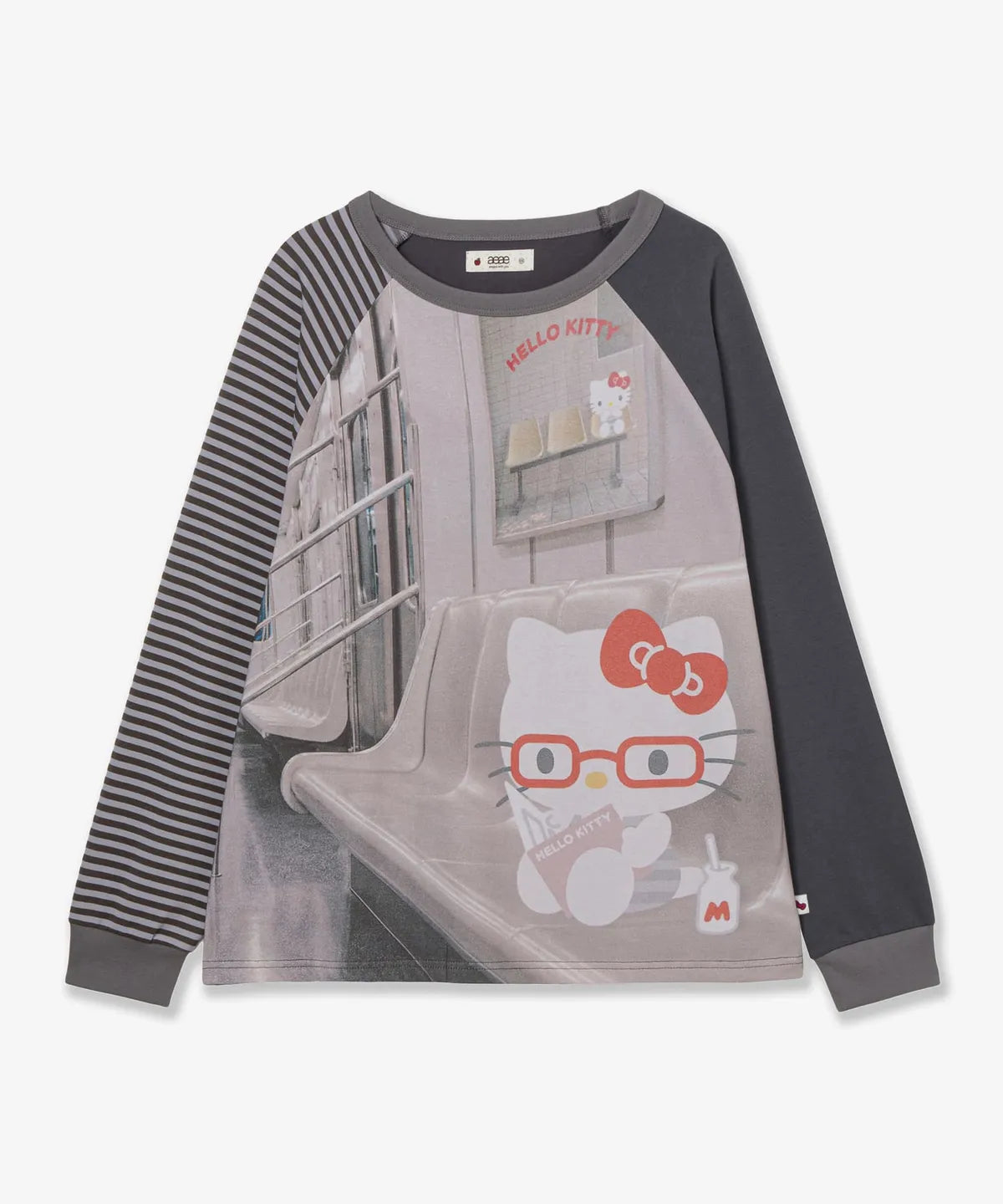 [aeae X Hello Kitty] IN SUBWAY GRAPHIC RAGLAN TEE (ILLIT MINJU WEAR) aeae  DKshop