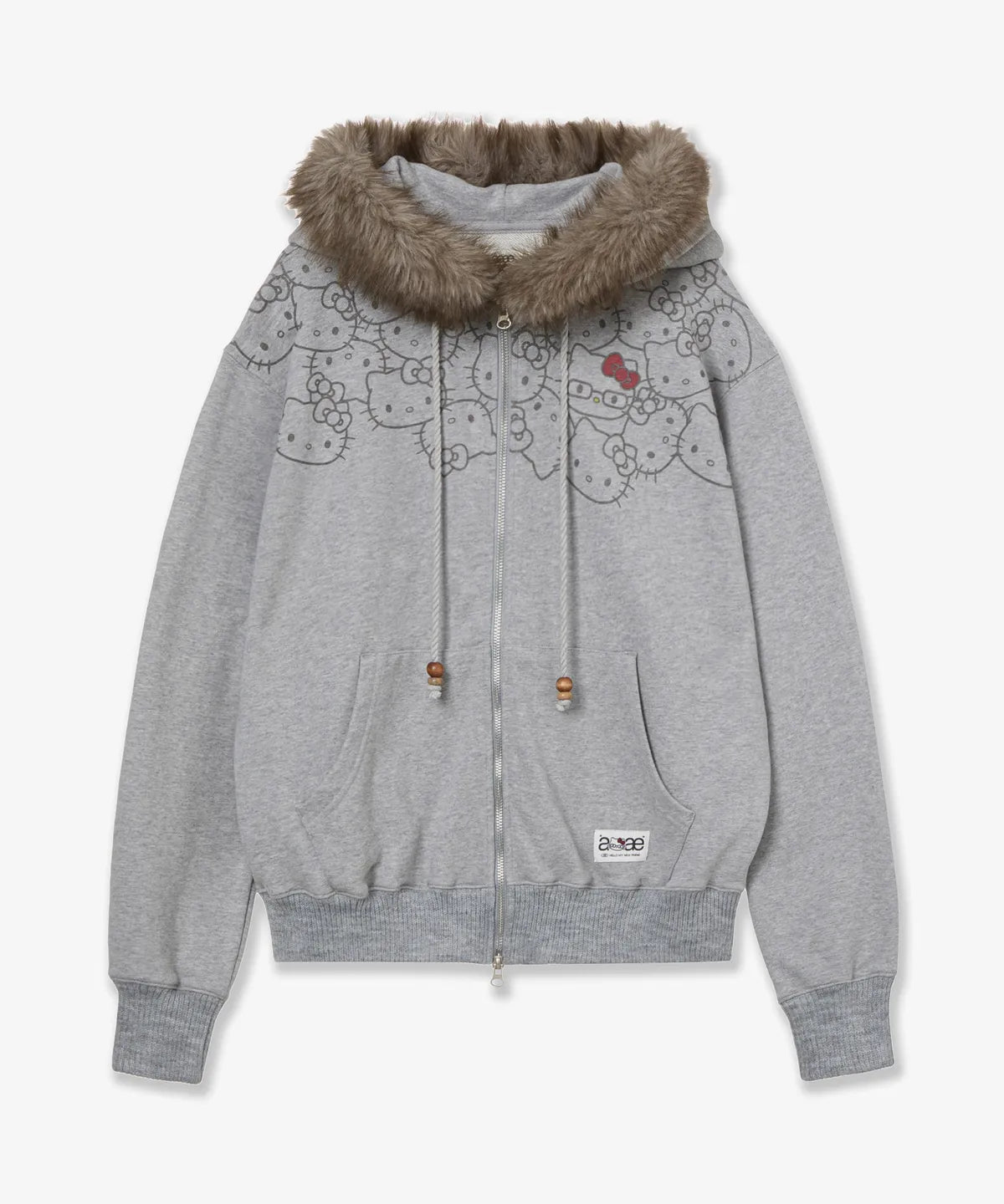 [aeae X Hello Kitty] FUR ZIP UP HOODIE (ILLIT MINJU WEAR) aeae  DKshop