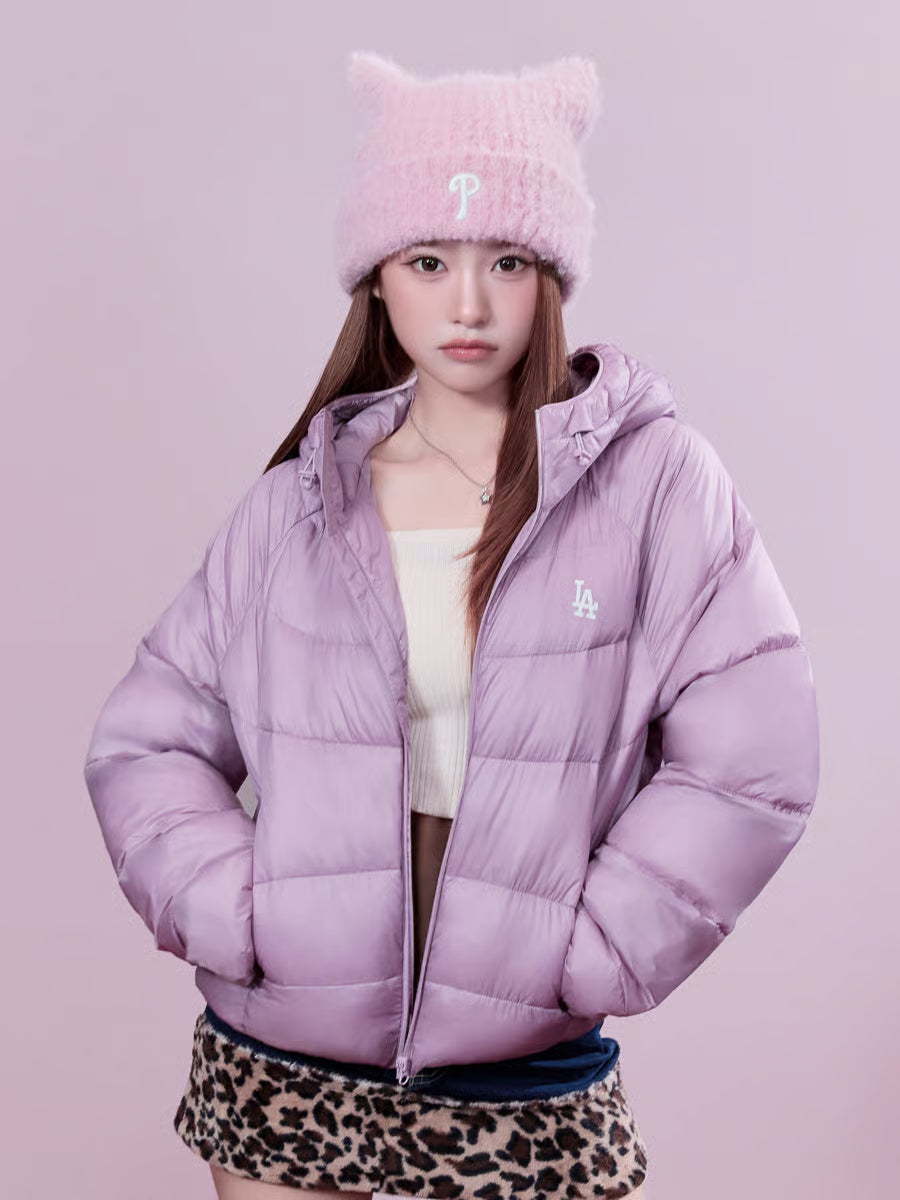 [MLB] Women's LA Dodgers Lightweight Hooded Curve Puffer Jacket (Karina Wear) New Balance  DKshop