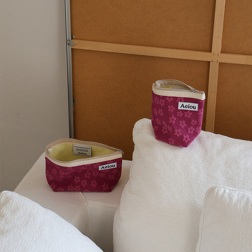 Aeiou Basic Pouch (M size) Jelly Flower Raspberry Aeiou  DKshop