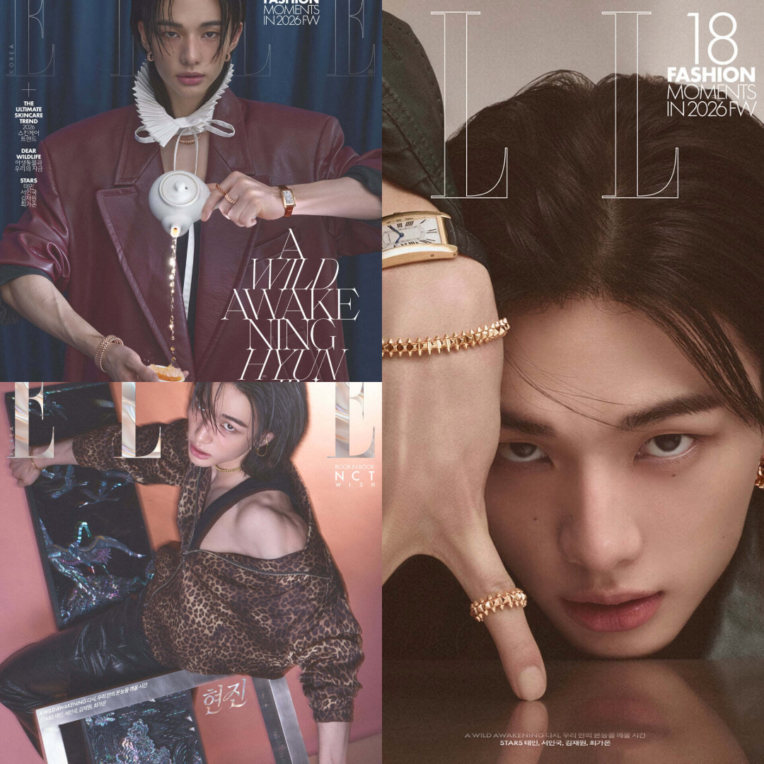 [PRE-ORDER] ELLE KOREA MAGAZINE 2026.04 (COVER : Stray Kids HYUNJIN) + NCT WISH BOOKLET Stray Kids  DKshop