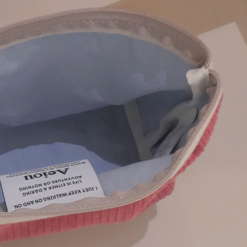 Aeiou Basic Pouch (L size) Raspberry Corduroy Aeiou  DKshop