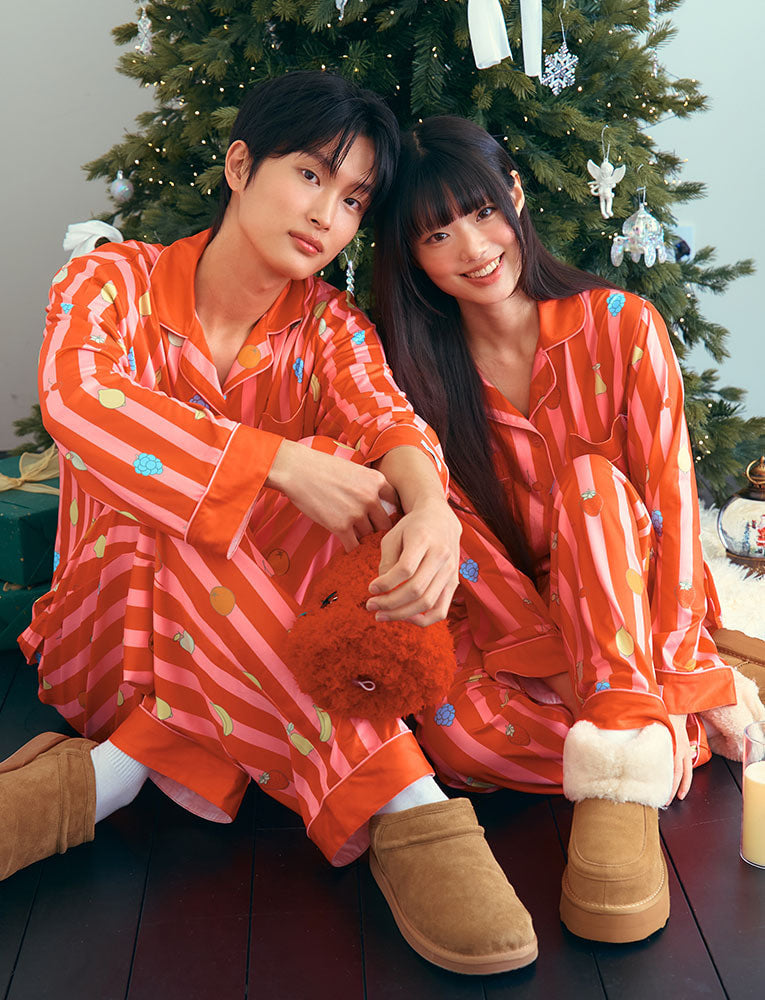 [Judy N X MIFFY] Miffy Big Fruits Peach Fleece Long Sleeve Pajama Set Judy N  DKshop
