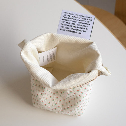 Aeiou Basic Pouch (M size) Pajama Apricot Flower Aeiou  DKshop