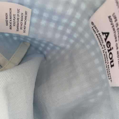 Aeiou Basic Pouch (L size) Baby blue check Aeiou  DKshop