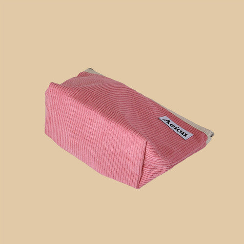 Aeiou Basic Pouch (L size) Flamingo Pink Corduroy Aeiou  DKshop