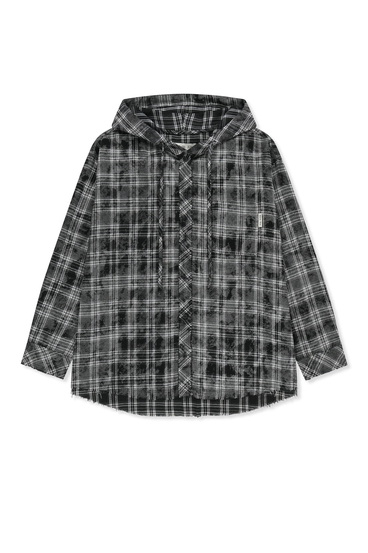 [Matin Kim X LEE KNOW] RAW CUT CHECK HOODED SHIRT Matin Kim  DKshop