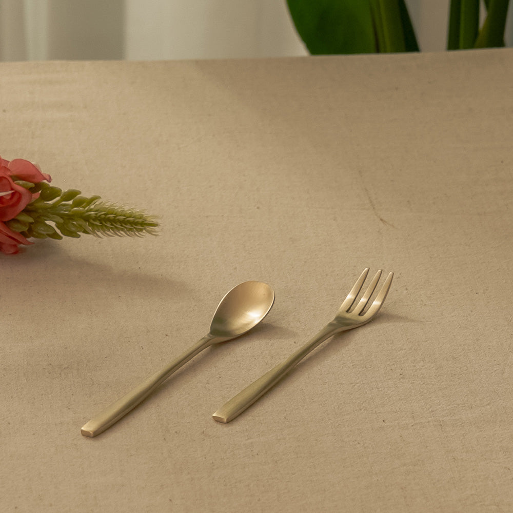 NOBBAN Bangjja Yugi Bronze Dessert Teaspoon Fork Set NOBBAN  DKshop