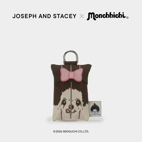 [JOSEPH AND STACEY X  monchhichi] Lucky Pleats Knit Mini Multi Pouch Monchhichi Girl JOSEPH AND STACEY  DKshop